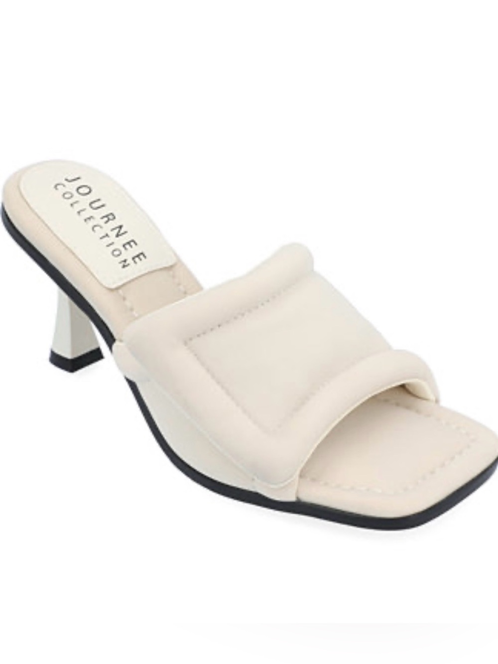 Journee Collection Women's Addriel Mid Heel Open Toe Pumps Bone 8M NIB